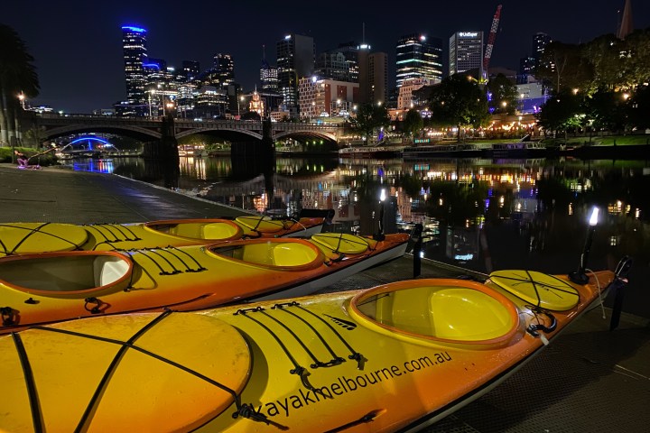 a lit up city at night